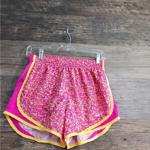 Nike Pink and Yellow Women's Athletic Shorts